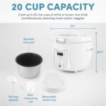 AROMA® Professional Digital Rice Cooker, 10-Cup (Uncooked) / 20-Cup (Cooked), Slow Cooker, Multicooker, Steamer, Oatmeal Cooker, Auto Keep Warm, Sauté-then-Simmer®, 4 Qt, White, ARC-1230W - Image 4