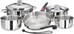 Magma 10 Piece Gourmet Nesting Stainless Steel Cookware Set, Induction Compatible, Oven Safe to 500°F - Suitable for All Stovetops, Removable Handles, Silver - Image 3