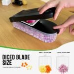 LHS Multifunctional Food Chopper - Onion, Vegetable Slicer Dicer Cutter, Potato Cutter - Veggie Chopper with Container (4 in 1, Black) - Image 3