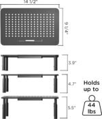 EVOOMI Monitor Stand Riser - Upgraded for Faster Productivity - Anti-Skid, HD Hexagonal Steel - Free Cable Ties - Computer Stand - Laptop, Desktop, Printer, iMac (Simple) - Image 3