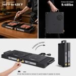 Double Induction Cooktop, 1800W Portable Dual Burner with 8 Power Levels, Sensor Touch Control & 99-Min Timer, Fold-n-Store Design for RV, Small Kitchen & Outdoor Cooking (gray-black) - Image 3