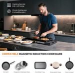 Double Induction Cooktop, 1800W Portable Dual Burner with 8 Power Levels, Sensor Touch Control & 99-Min Timer, Fold-n-Store Design for RV, Small Kitchen & Outdoor Cooking (gray-black) - Image 4