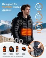 𝟕.𝟒𝐕/𝟓𝐕 𝟮𝗔 𝟯𝗔 𝟏𝟖𝟒𝟎𝟎𝐦𝐀𝐡 Heated Vest Battery Pack for ORORO, Venustas, Tidewe, Power Bank with LED Display for Heated Vest Jacket Pants Gear Chair Seats Blanket - Image 3