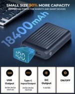 𝟕.𝟒𝐕/𝟓𝐕 𝟮𝗔 𝟯𝗔 𝟏𝟖𝟒𝟎𝟎𝐦𝐀𝐡 Heated Vest Battery Pack for ORORO, Venustas, Tidewe, Power Bank with LED Display for Heated Vest Jacket Pants Gear Chair Seats Blanket - Image 4