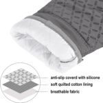 KEGOUU Oven Mitts and Pot Holders 6pcs Set, Kitchen Oven Glove High Heat Resistant 500 Degree Extra Long Oven Mitts and Potholder with Non-Slip Silicone Surface for Cooking (Grey) - Image 4