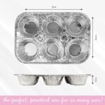 PLASTICPRO Aluminum Foil Muffin Pans Reusable and Disposable, Holds 6 Cupcakes/Muffin & Pie foil Pan Pack of 10 - Image 3