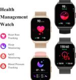 Popglory Smart Watch Answer/Make Calls, 2.01'' Smartwatch with AI Voice Control, Blood Pressure/SpO2/Heart Rate Monitor, Fitness Tracker Watch 2 Straps for Men Women for iOS Android Phones - Image 4