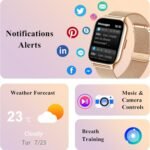 Popglory Smart Watch Answer/Make Calls, 2.01'' Smartwatch with AI Voice Control, Blood Pressure/SpO2/Heart Rate Monitor, Fitness Tracker Watch 2 Straps for Men Women for iOS Android Phones - Image 6