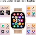 Popglory Smart Watch Answer/Make Calls, 2.01'' Smartwatch with AI Voice Control, Blood Pressure/SpO2/Heart Rate Monitor, Fitness Tracker Watch 2 Straps for Men Women for iOS Android Phones - Image 7