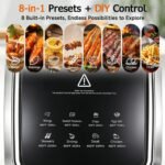 Glass Air Fryer, Portable Air Fryer with 6.5QT Glass Container, Adjustable Temp & Time, Overheat & Power-Off Protection, 8-in-1 Non Toxic AirFryer for Quick Easy Meals - Image 3