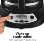 Hamilton Beach 12 Cup Programmable Drip Coffee Maker, Brew Options, Glass Carafe (46299), Black with Stainless Accents - Image 3