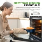 NutriChef Professional 20 Pc Kitchen Set in Navy Blue - Durable Non-Stick Pots and Pans with Bakeware, Compatible with Any Cooktop, Easy Clean - Image 4