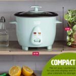 Tasty Mini Rice Cooker with Removable Nonstick Bowl and Auto Keep Warm Function, Great For Soups, Stews, Grains and Oats, 6 Cups Cooked (3 Cups Uncooked), 1.5-Quart, Aqua - Image 4