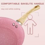 Innerwell 8-Inch Pink Nonstick Egg Pan, PFOA-Free Stone Cookware Skillet, Induction Compatible - Image 3