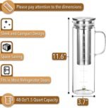 BTaT- Cold Brew Coffee Maker, 1.5 Quart,48 oz Iced Coffee Maker, Iced Tea Maker, Airtight Cold Brew Pitcher, Coffee Accessories, Cold Brew System, Cold Tea Brewing, Coffee Gift - Image 4