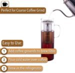 BTaT- Cold Brew Coffee Maker, 1.5 Quart,48 oz Iced Coffee Maker, Iced Tea Maker, Airtight Cold Brew Pitcher, Coffee Accessories, Cold Brew System, Cold Tea Brewing, Coffee Gift - Image 5