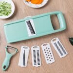 Mandoline Food Slicer for Kitchen 7-in-1 Vegetable/Cheese/Potato/Carrot/Cucumber Grater,Slicer, Cutter, Grinder,Waffle Fry Cutter For Potatoes,Julienne Peeler - Image 5