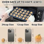 Mini Silicone Muffin Pan with Metal Frame, Non Stick Silicone Cupcake Pan with Handles 24 Cup, BPA Free Silicon Muffin Tin Tray Small for baking, egg bites, Cupcake Mold Grey - Image 4