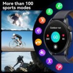 Smart Watch (Answer/Make Calls), 1.43" FHD AMOLED Screen Smartwatch for Men Women 100+ Sport Modes Fitness Watchs with Blood Oxygen/Sleep/Heart Rate Monitor, Smartwatch for Android & iPhone - Image 4