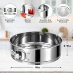 9 Inch Springform Cake Pan, 304 Stainless Steel Springform Pans, Leakproof & Nonstick Cheesecake Pan with Removable Bottom, Round Spring Form Cake Pan For Baking - Image 6