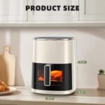 Elevon 6QT Large Air Fryer, 12-in-1 Digital Airfryer with Clear Window, Roast, Reheat, Dehydrate, Bake, Steam with 400F and More, Dishwasher Safe, Nonstick, Fit for Family of 2-5, Beige - Image 3