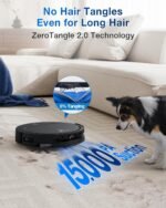 ECOVACS DEEBOT T50 PRO Omni Robot Vacuum and Mop, 3.19” Ultra-Slim, 15,000Pa Suction, ZeroTangle 2.0, TruEdge Edge Cleaning, AIVI 3D Obstacle Avoidance, Auto Mop Wash & Dry, Self-Emptying - Image 4