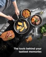 Non Stick Frying Pans Hybrid Ceramic With Lid, 12 Inch Tri-Ply Stainless Steel Skillet, Non-Toxic, PFAS/PFOA/PTFE Free, Metal Utensil Safe, Dishwasher & Oven Safe,Upgraded Version - Image 3