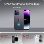ESR for iPhone 14 Pro Max Case with Stand, Compatible with MagSafe, Full-Body Military-Grade Drop Proof Case with Built-in 9H+ Tempered Glass Screen Protector, Armor Series, Clear Black - Image 3
