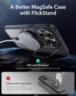 ESR for iPhone 14 Pro Max Case with Stand, Compatible with MagSafe, Full-Body Military-Grade Drop Proof Case with Built-in 9H+ Tempered Glass Screen Protector, Armor Series, Clear Black - Image 5