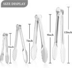 8 Pack Serving Tongs XEVOM Kitchen Tongs,Buffet Tongs, Stainless Steel Food Tong Serving Tong,small tongs (7inch) - Image 3