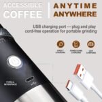 Portable Burr Coffee Grinder, Electric Adjustable Burr Mill Machine Suitable for Travel,Camping with Bag (Red) - Image 3