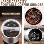 Portable Burr Coffee Grinder, Electric Adjustable Burr Mill Machine Suitable for Travel,Camping with Bag (Red) - Image 5