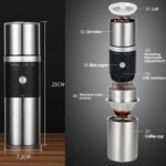 Portable Burr Coffee Grinder, Electric Adjustable Burr Mill Machine Suitable for Travel,Camping with Bag (Red) - Image 6