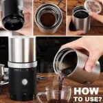Portable Burr Coffee Grinder, Electric Adjustable Burr Mill Machine Suitable for Travel,Camping with Bag (Red) - Image 7