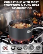 Cooks Standard Nonstick Sauce Pan Set, 2Qt & 3Qt Hard Anodized Saucepans with Lid Cooking Pots, Oven Safe, Easy to Clean, Black - Image 4