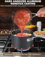 Cooks Standard Nonstick Sauce Pan Set, 2Qt & 3Qt Hard Anodized Saucepans with Lid Cooking Pots, Oven Safe, Easy to Clean, Black - Image 5