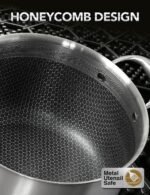 MICHELANGELO Tri-ply Stainless Steel Stock Pot, 8-Quart Stockpot with Lid, 18/10 Nonstick Cooking Pot with Honeycomb Interior, Compatible with All Cooktops - Image 3