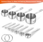 Stainless Steel Measuring Cups & Spoons Set of 11, Stackable Metal Measuring Cups & Spoons, Kitchen Gadgets for Cooking & Baking - Image 3