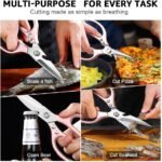 2 Pack ONEBOM Kitchen Shears,Kitchen Scissors Heavy Duty Serrated Blade for Cutting Meat, Food, Fish, Poultry Sharp Scissors, Apartment Kitchen Accessories,Gift Herb Scissor(Rose Glod) - Image 4