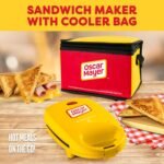Nostalgia Oscar Mayer Sandwich Maker with Beverage Cooler Bag, 5-Inch Nonstick Cooking Surface with Indicator Lights and Lock Feature, Lunch and Beverage Tote Included, Yellow - Image 3