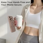 Magnetic Phone Grip Ring Holder, Liquid Silicone Magnet Cell Phone Grip Finger Loop, Compatible with Magsafe, Back of Phone for iPhone 17/16/15/14/13/12 Series, Light Brown - Image 4