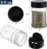 Yesland 20 Pack Plastic Spice Jars Bottles, 5 Oz PET Spice Containers BPA Free with Black Cap, Empty Seasoning Jars Glitter Storage Containers for Storing Spice Herbs Powders Glitter - Image 3
