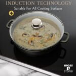 Moss & Stone 12 Inch Nonstick Large Skillet with Lid, 5 Quart Deep Saute Pan, Dishwasher & Oven Safe, Double Handled Frying Pan With Lid, PFOA Free Induction Compatible Cookware - Image 3