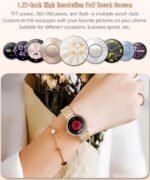 Smart Watch for Women 1.27" Color Screen Waterproof Fitness Activity Tracker Rose Gold Women's Smart Watch with Heart Rate Sleep Monitor for Android and iOS (Rose Gold Steel RT-i109) - Image 4