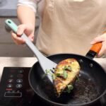 To encounter 5 Pieces Silicone Spatula Set, Non-Stick Silicone Turner Spatulas, Heat Resistance Cooking Utensils, Flip Turner for Fish, Egg, Pancake,Dishwasher Safe, Light Grey - Image 4