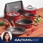 Rachael Ray Cook + Create Nonstick Cookware/Pots and Pan Set, 10 Piece, Red - Image 5