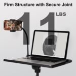 Laptop Tripod on Wheels with 2 Shelves, Portable Projector Floor Stand Adjustable Height 25.9 to 51.8 Inch with Phone Holder - Image 5