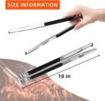 4 Pack Premium Stainless Steel Kitchen Tongs, Serving Tongs for Cooking, XEVOM Metal Food Tongs with Non-Slip Grip, Heat Resistant Grill Tongs 10 inch - Image 3