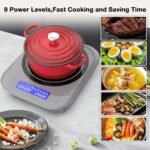 VBGK Induction Cooktop, 1800W Single Burner Induction Burner,Hot Plate with 5 Cooking Modes,Stove Top with 9 Temperature Levels, 4H Timer - Image 4