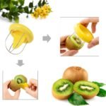 2Pcs Yellow Kiwi Peeler,Easy-Grasp Kiwi Tool,2-In-1 Stainless Steel Kiwi Fruit Peeler Cutter for Kiwi,Dragon Fruit, Etc,Graters, Peelers and Slicers - Image 4